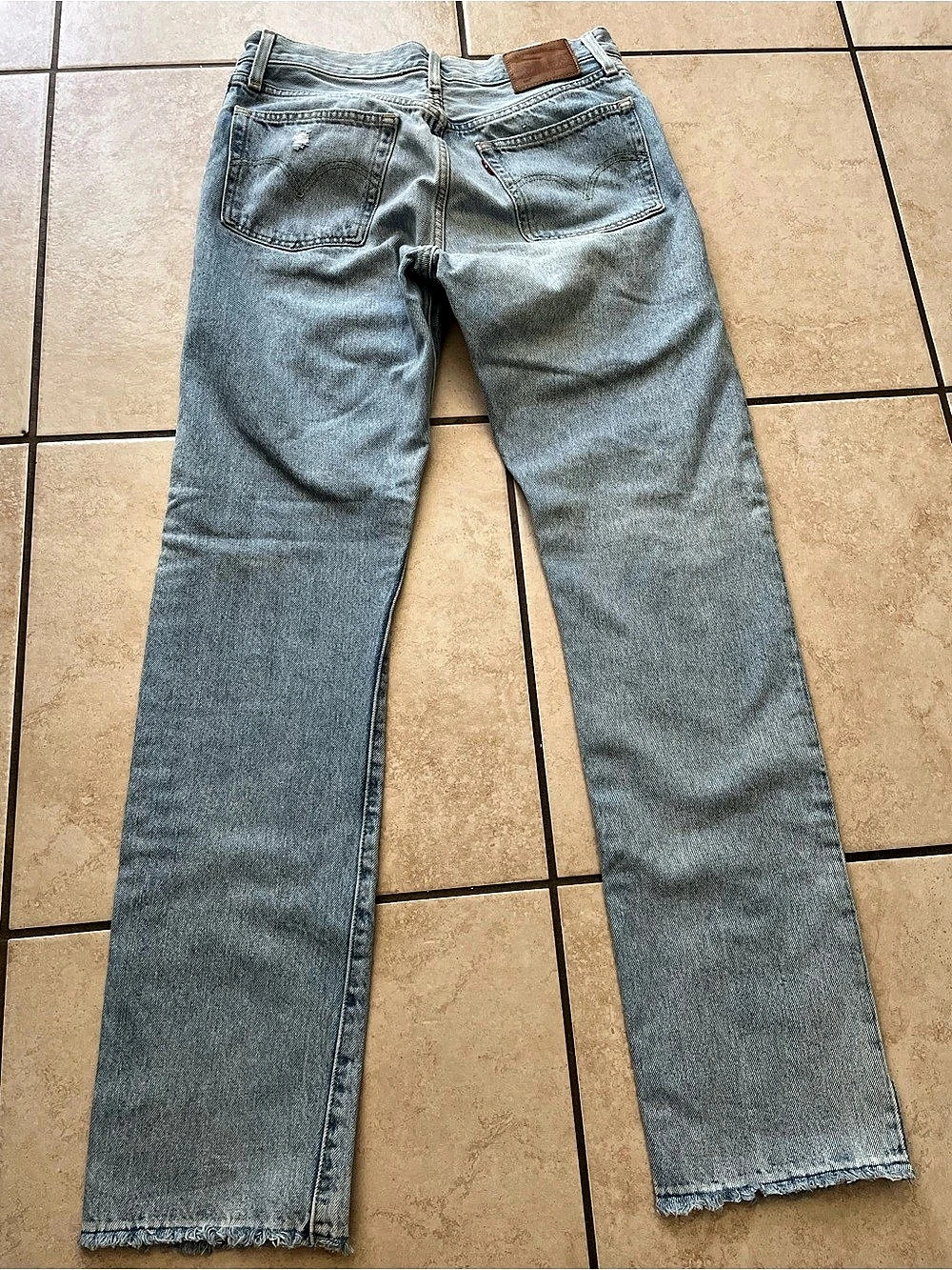 Levi's Premium 501 Original Distressed Straight Leg Jeans Blue